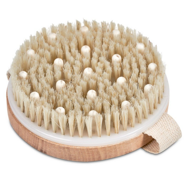 Body brush with natural bristles  & Cellulite Massage Nozzles - Life Retraet