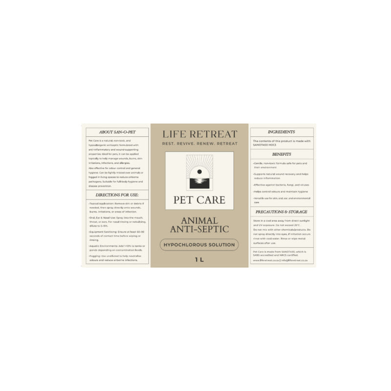 San-O-Pet Hypochlorous (HOCl) - Life Retreat