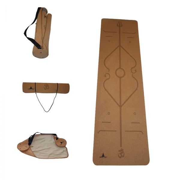 Cork Yoga Mat with Alignment Guides & Bag - Life Retreatt