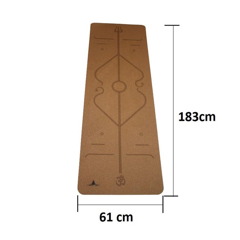 Cork Yoga Mat with Alignment Guides - Life Retreat Wellness